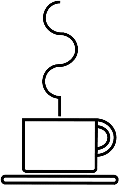 Steaming cup of coffee or tea vinyl sticker. Customize on line. Food Meals Drinks 040-0442